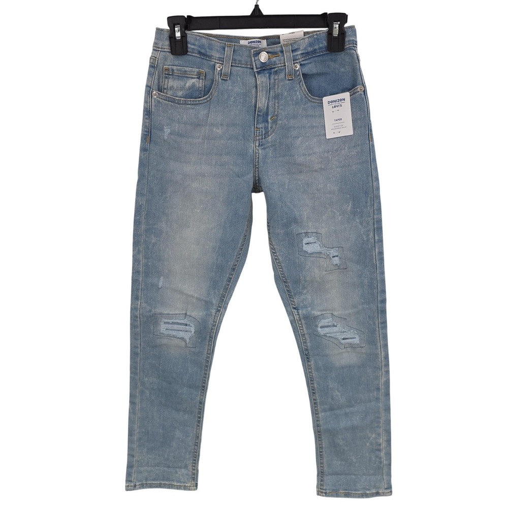 Denizen From Levi's Jeans Girls 14 Blue Taper Distressed‎ Adjustable Waist Tween